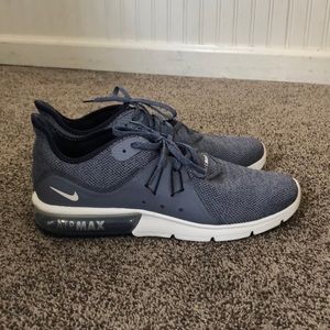 Blue Nike AirMax running shoes